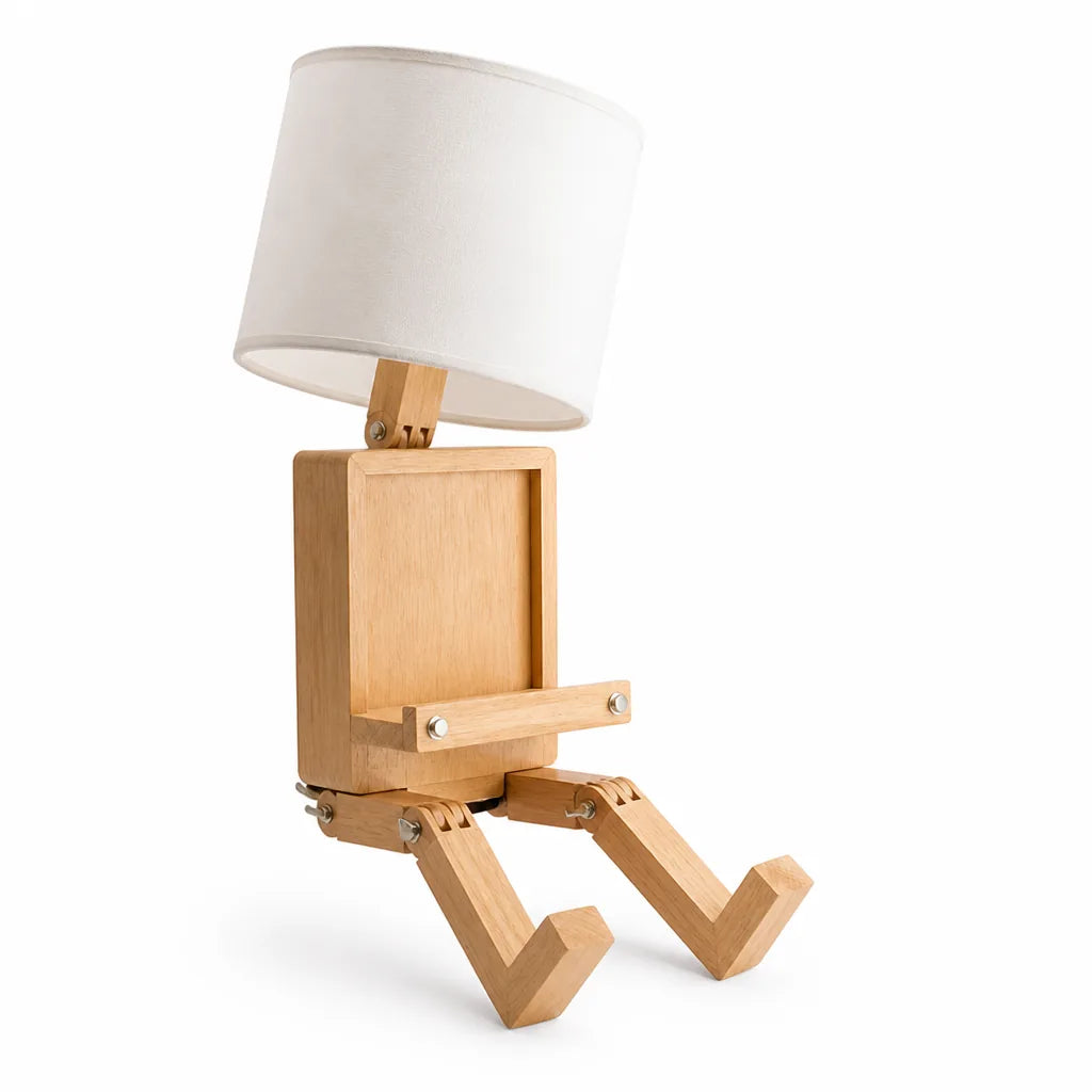 Adjustable Robot-Shaped Table Lamp with Book Holder