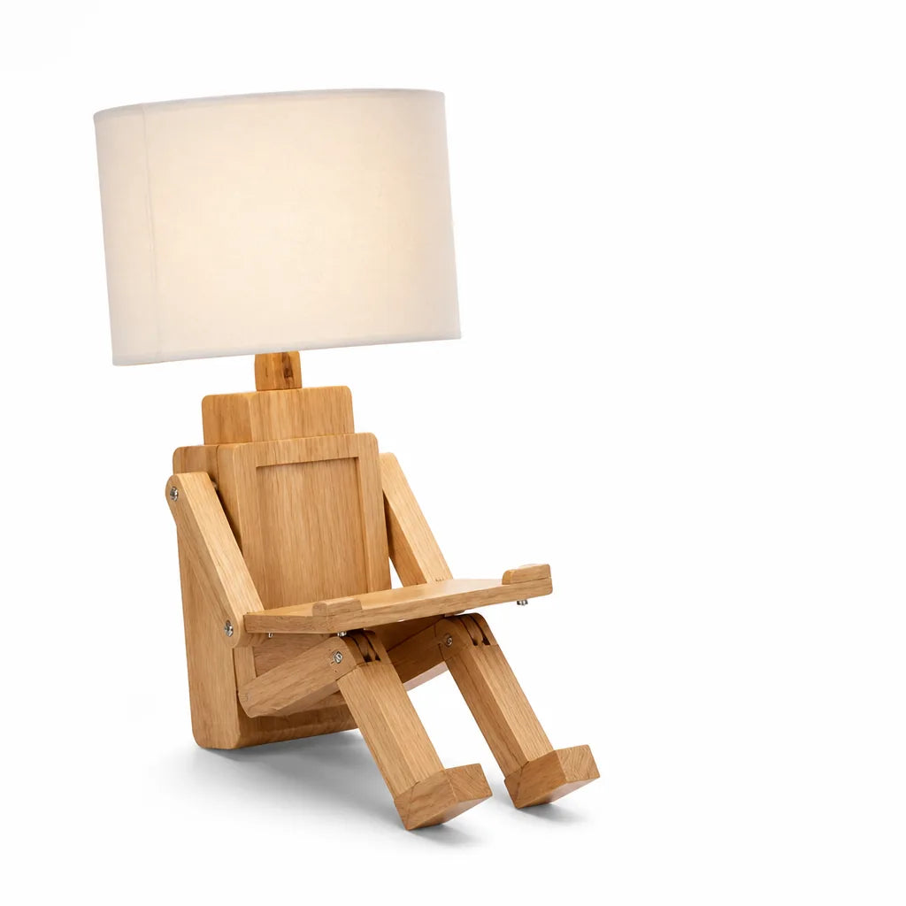 Adjustable Robot-Shaped Table Lamp with Book Holder