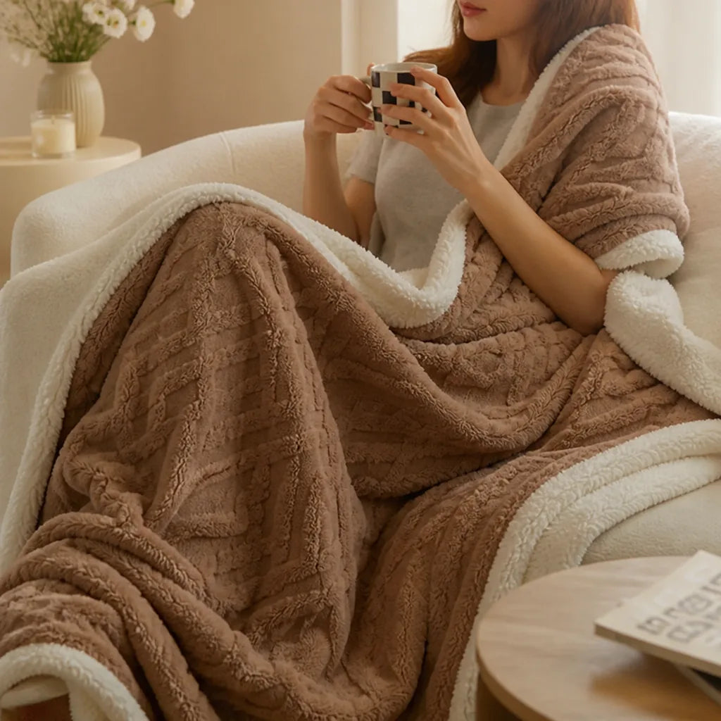 Breathable Fleece-Backed Lambswool Blanket
