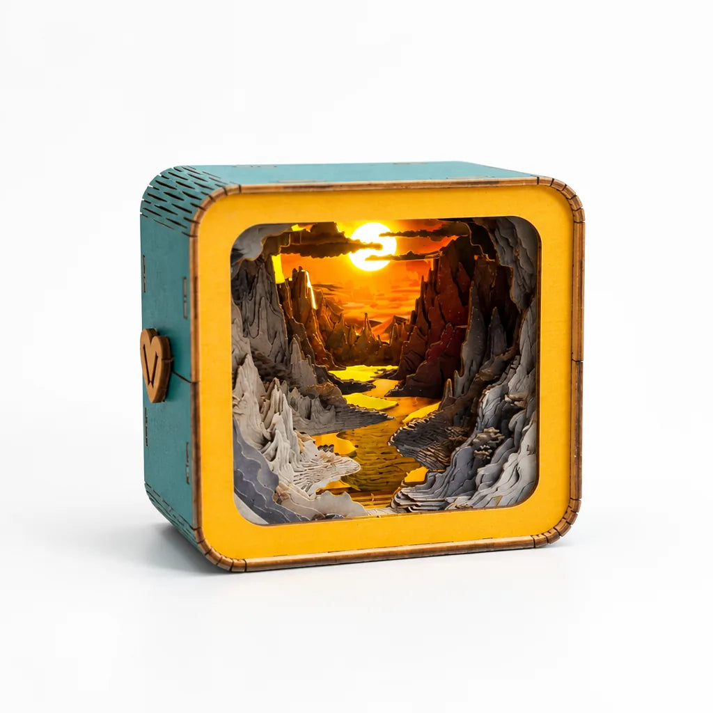 Buildable Layered Scenic Interior Tabletop Night Light
