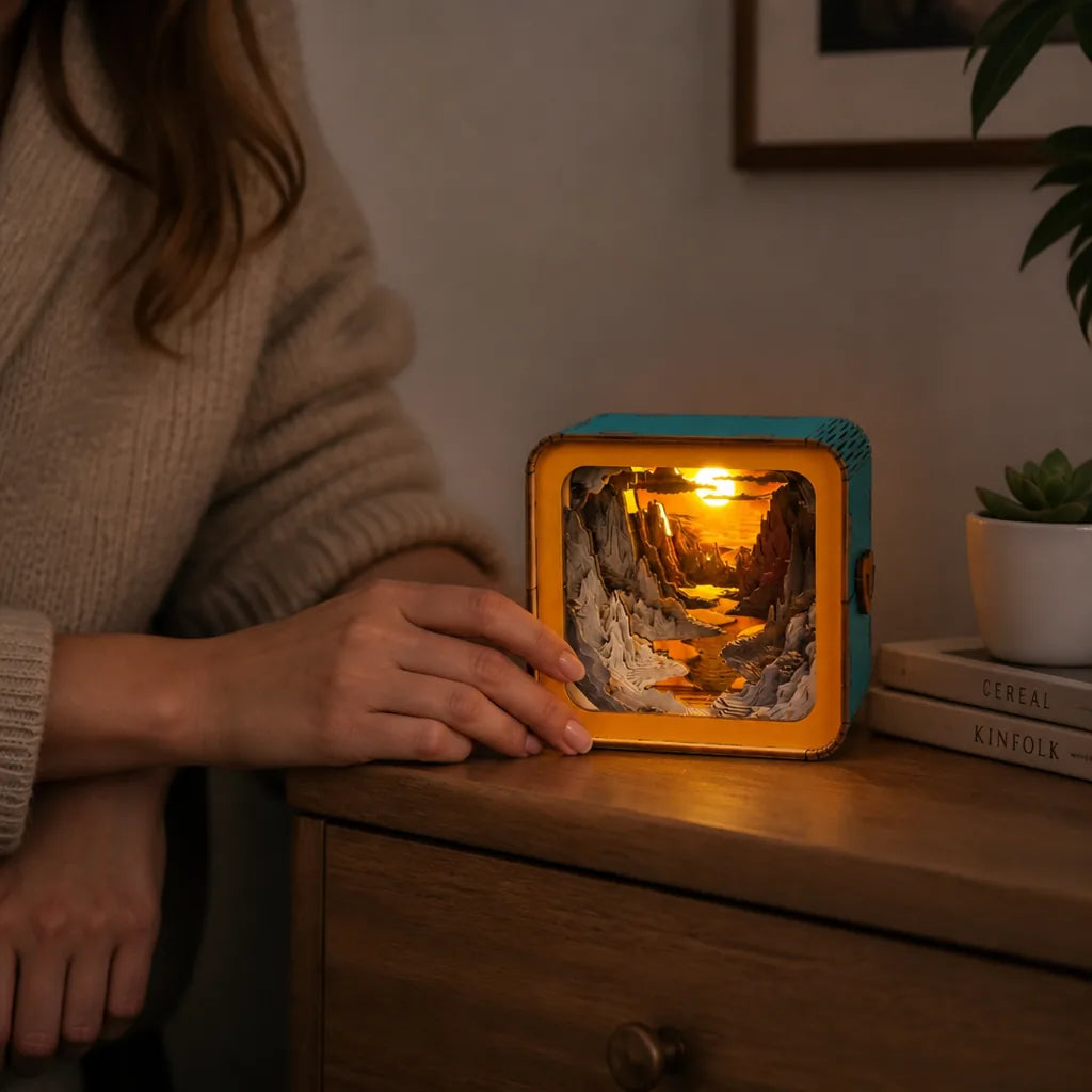 Buildable Layered Scenic Interior Tabletop Night Light