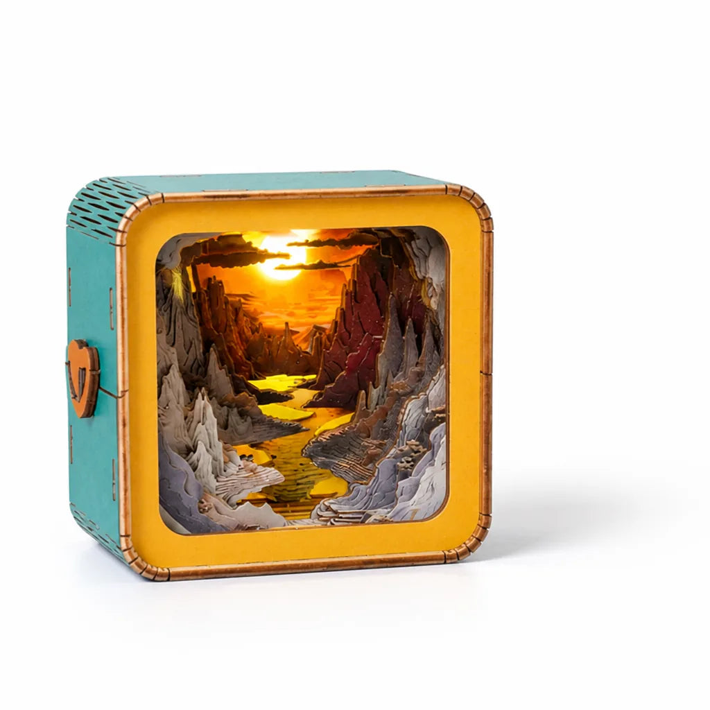 Buildable Layered Scenic Interior Tabletop Night Light