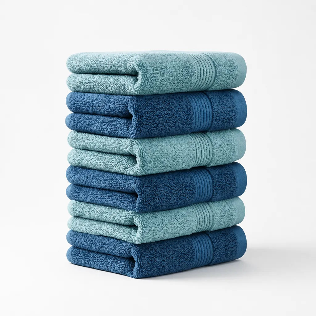 Elongated Woven Cotton Hand Towels (Set of 6)