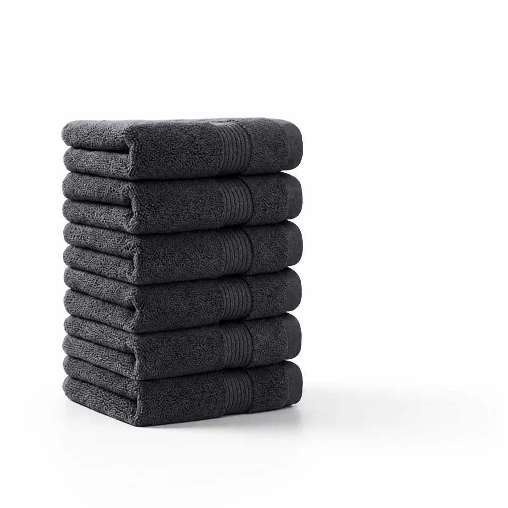 Elongated Woven Cotton Hand Towels (Set of 6)