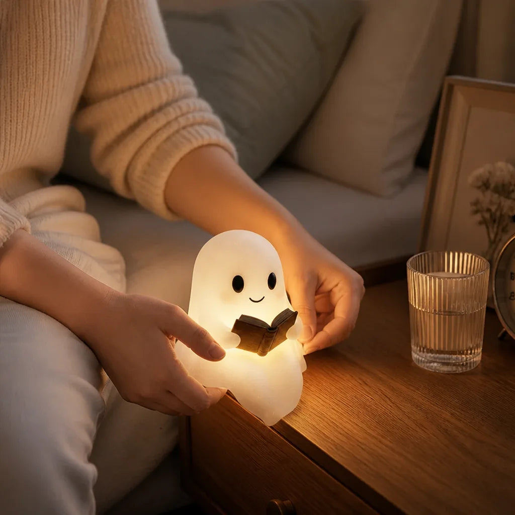 Ghost-Shaped Bedside Night Light Table Lamp (USB or Battery Powered)