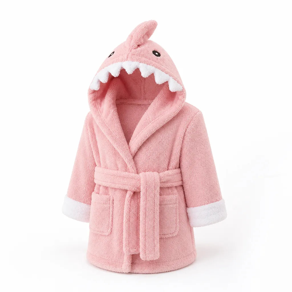 Hooded Animal Design Baby Bathrobe (100% Cotton)
