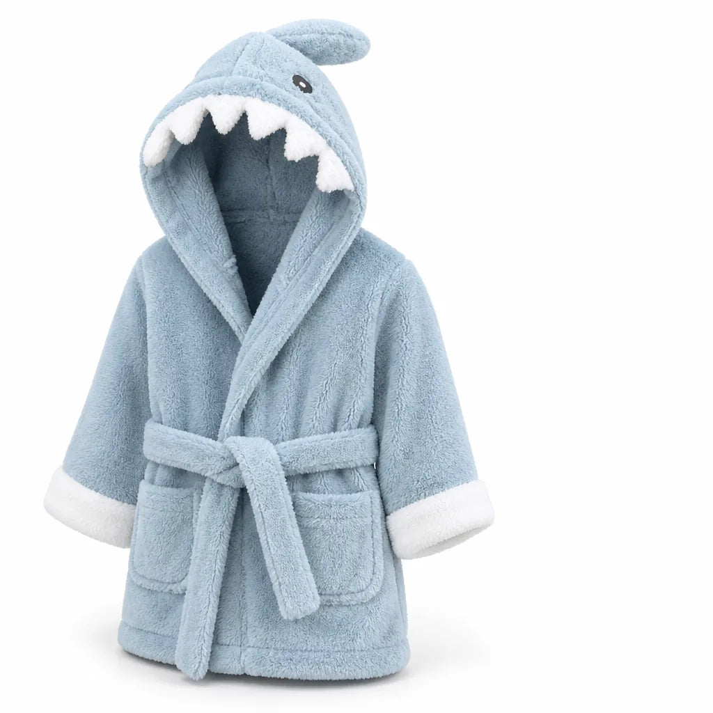 Hooded Animal Design Baby Bathrobe (100% Cotton)