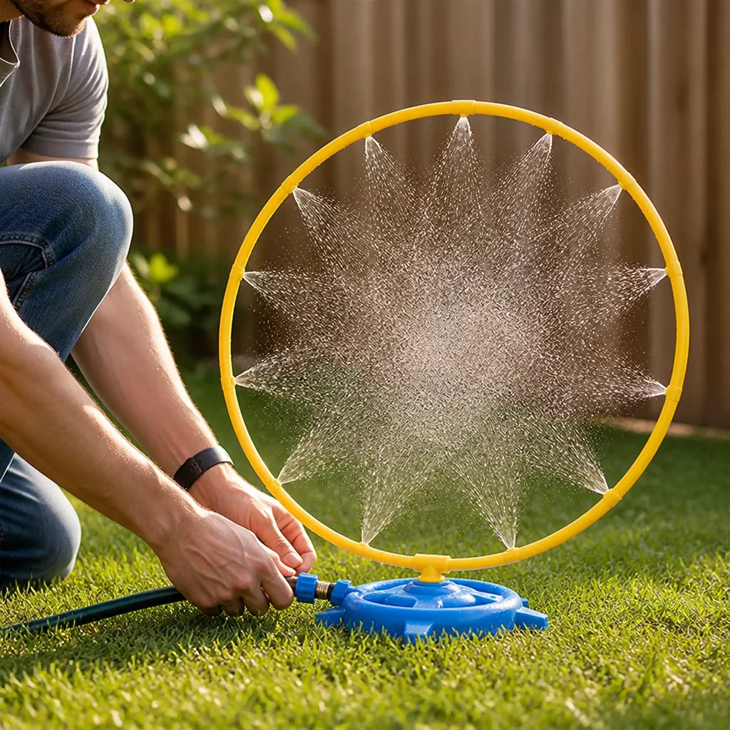 Kids Low-Profile Wide-Base Rotating Water Sprinkler (360°)