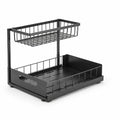 L-Shaped Carbon Steel Pull-Out Under-Sink Organizer (2-Tier)