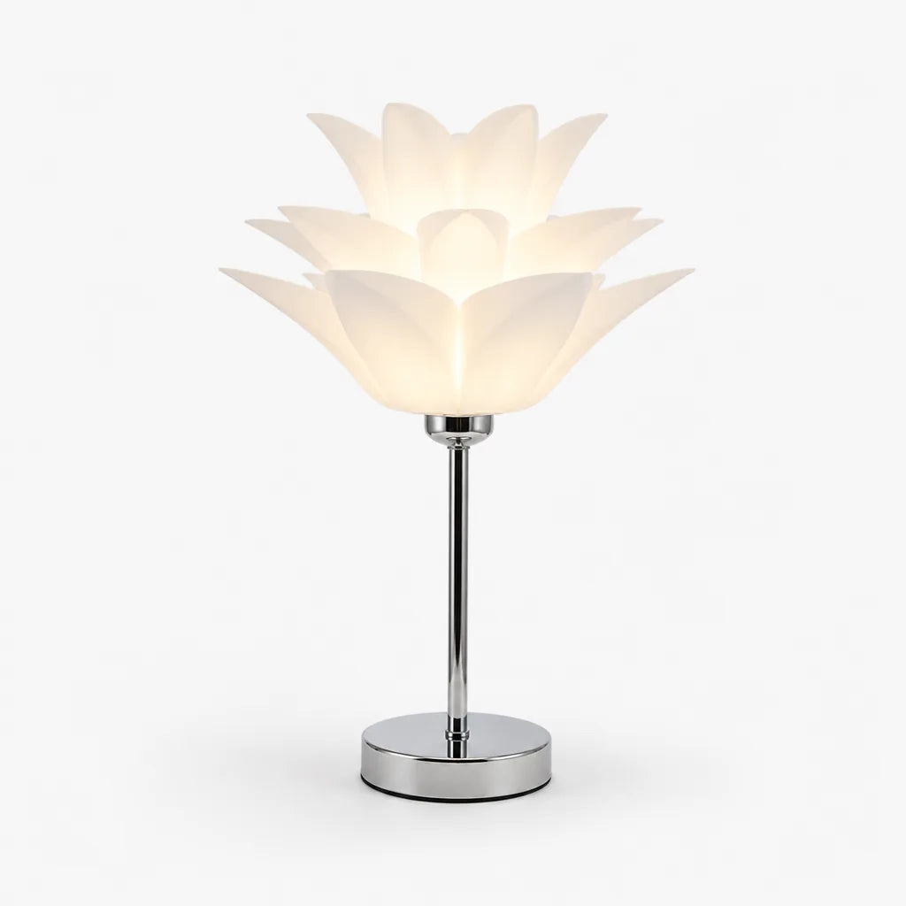 Lotus-Inspired Petal Shade With Soft LED Table Lamp