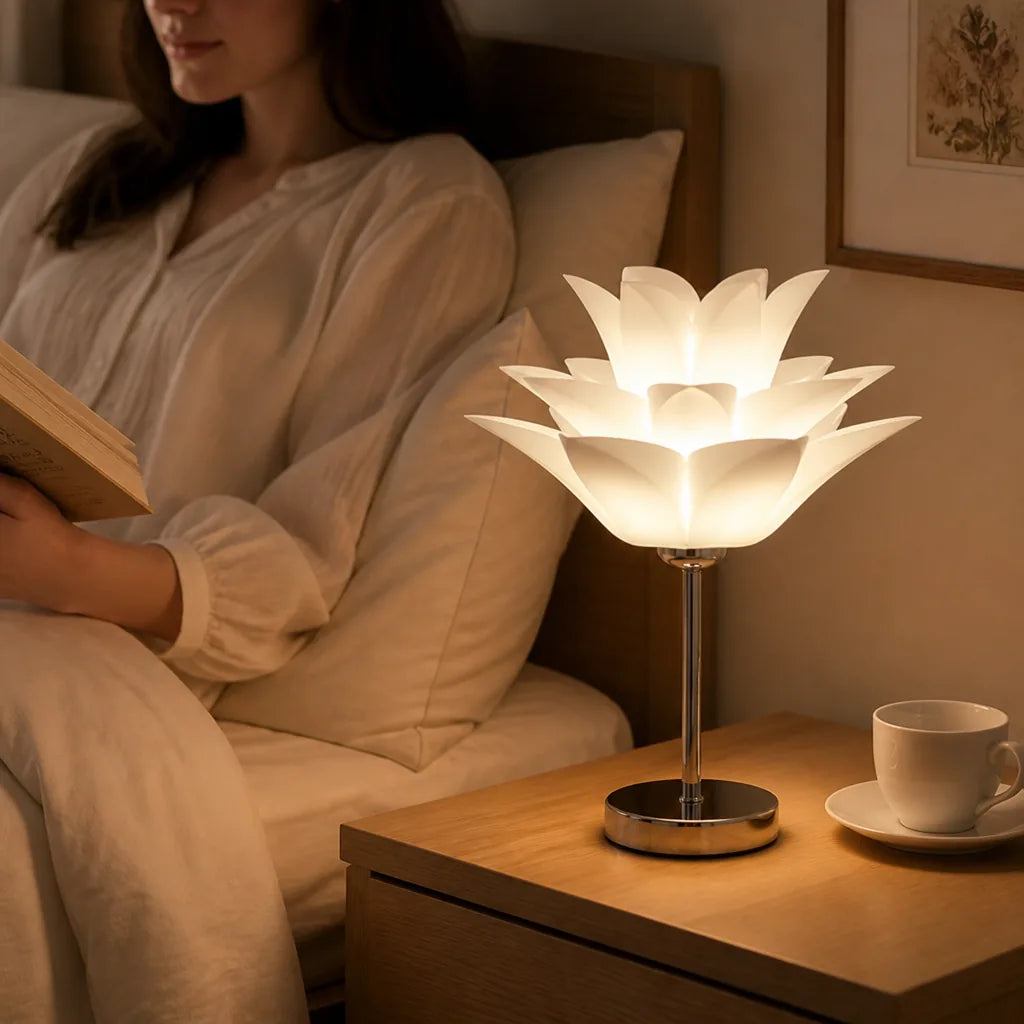 Lotus Petal Shade Warm LED Table Lamp