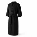 Mid-Length Cotton V-Neck Men's Bathrobe (Adjustable Waist Tie, Three-Quarter Sleeves)