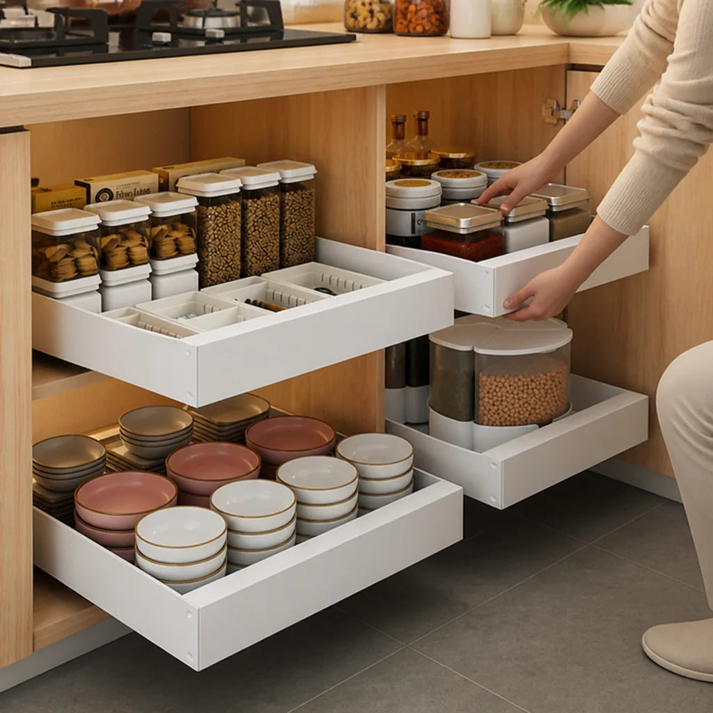 Painted Rust-Resistant Pull-Out Kitchen Cabinet Organizer