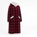 Plush-Lined Oversized Hooded Blanket with Kangaroo Pocket