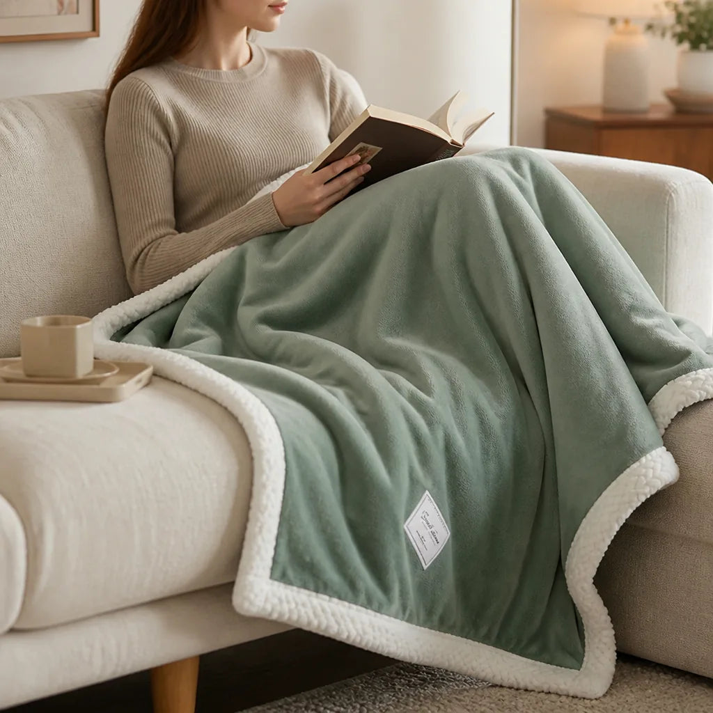Reversible Smooth And Textured Winter Blanket (Machine Washable)