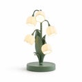 Sculptural Flower Petal Shades Slim Base Table Lamp