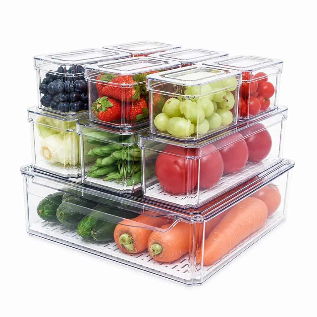 Stackable BPA-Free Fridge Organizer (Set of 10)
