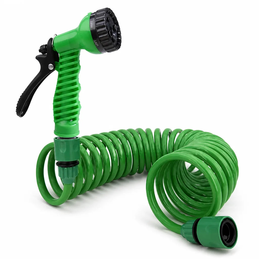UV-Resistant Spiral Recoil Garden Hose (Standard Fitting)