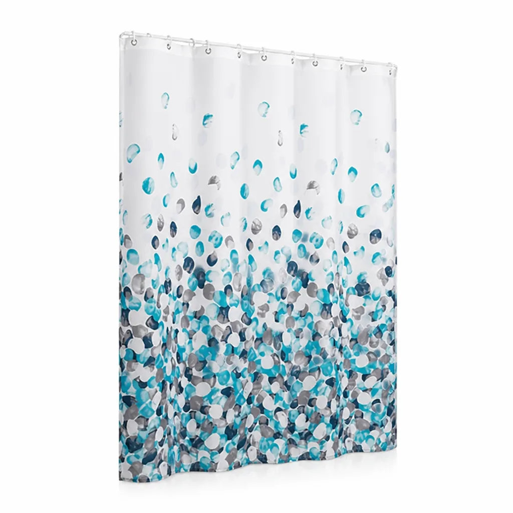 Water-Repellent Polyester Shower Curtain with Eyelets & Hooks (71 x 71 in)